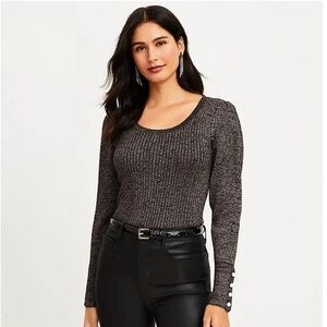 Loft Metallic Scoop Neck Sweater
